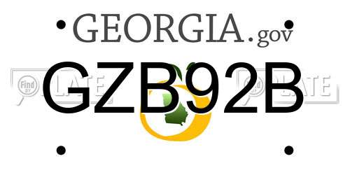 GZB92B Georgia License Plate