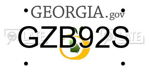 GZB92S Georgia License Plate