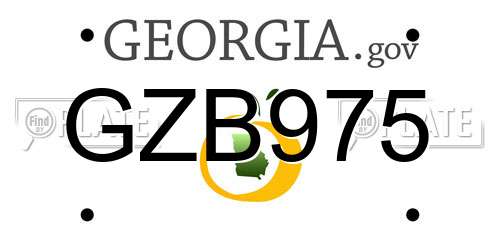 GZB975 Georgia License Plate