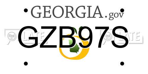 GZB97S Georgia License Plate