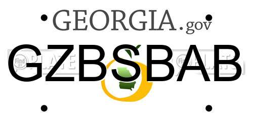 GZBSBAB Georgia License Plate