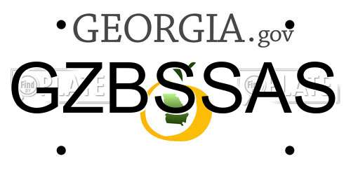 GZBSSAS Georgia License Plate