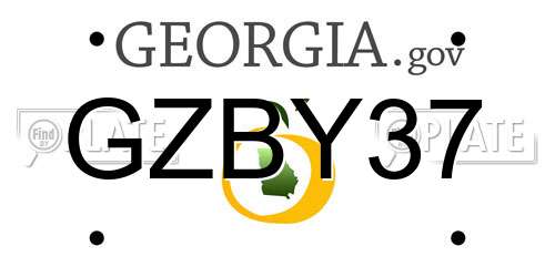 GZBY37 Georgia License Plate