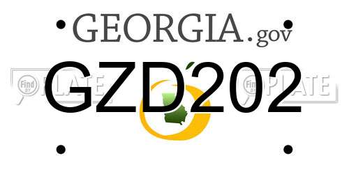 GZD202 Georgia License Plate