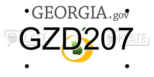 GZD207 Georgia License Plate
