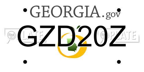 GZD20Z Georgia License Plate