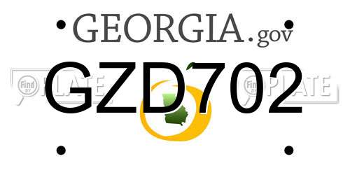 GZD702 Georgia License Plate
