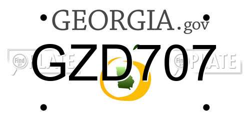 GZD707 Georgia License Plate