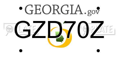 GZD70Z Georgia License Plate