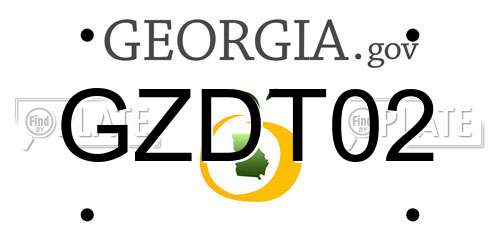 GZDT02 Georgia License Plate