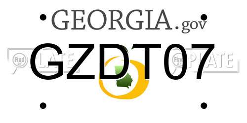 GZDT07 Georgia License Plate