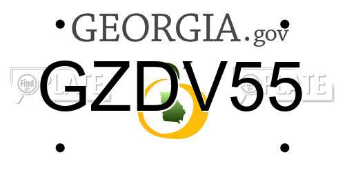GZDV55 Georgia License Plate