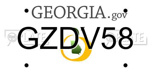 GZDV58 Georgia License Plate