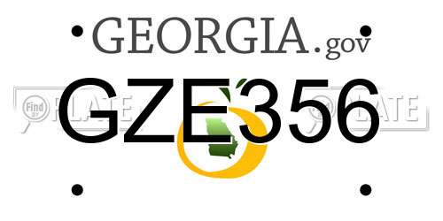 GZE356 Georgia License Plate