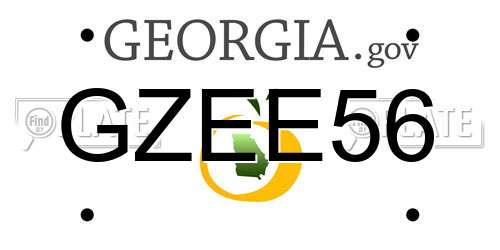 GZEE56 Georgia License Plate