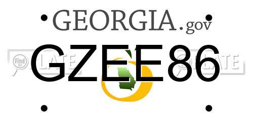 GZEE86 Georgia License Plate
