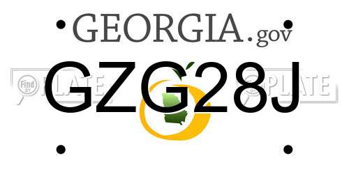 GZG28J Georgia License Plate