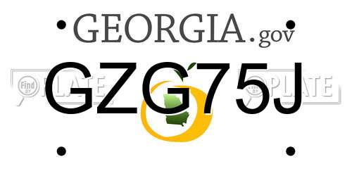 GZG75J Georgia License Plate