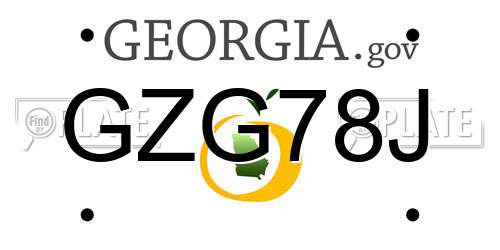 GZG78J Georgia License Plate