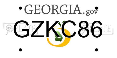 GZKC86 Georgia License Plate