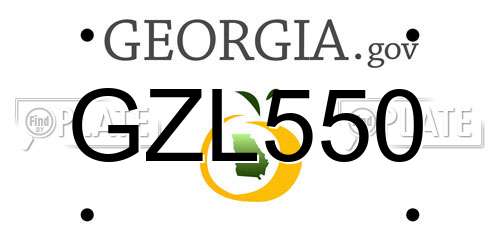 GZL550 Georgia License Plate