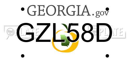 GZL58D Georgia License Plate