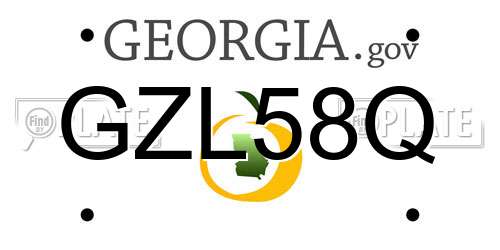 GZL58Q Georgia License Plate