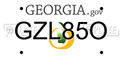 GZL85O Georgia License Plate