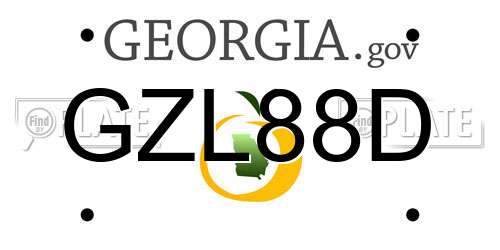GZL88D Georgia License Plate