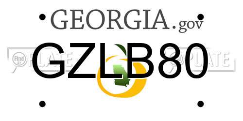 GZLB80 Georgia License Plate