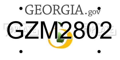 GZM2802 Georgia License Plate