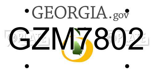 GZM7802 Georgia License Plate