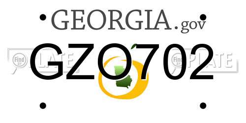 GZO702 Georgia License Plate