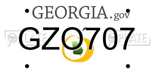 GZO707 Georgia License Plate