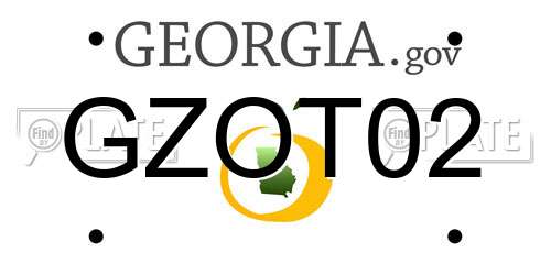GZOT02 Georgia License Plate