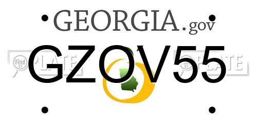 GZOV55 Georgia License Plate