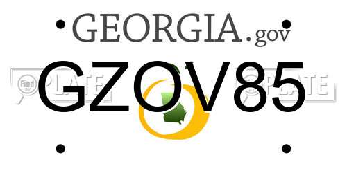 GZOV85 Georgia License Plate