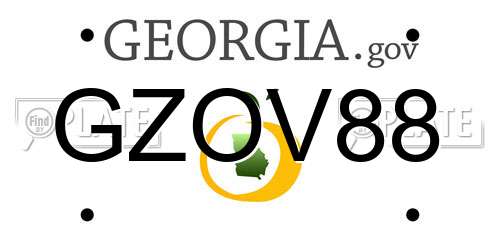 GZOV88 Georgia License Plate