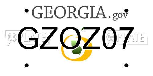 GZOZ07 Georgia License Plate