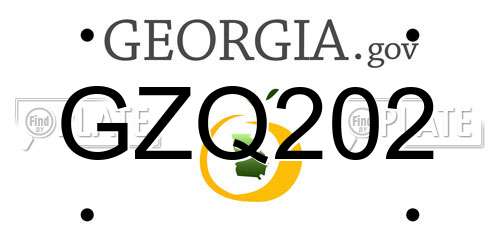 GZQ202 Georgia License Plate