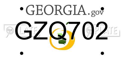 GZQ702 Georgia License Plate