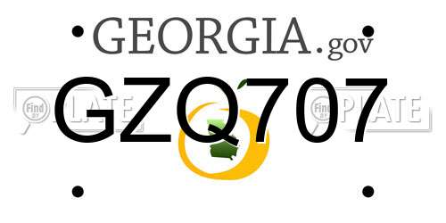 GZQ707 Georgia License Plate