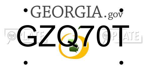GZQ70T Georgia License Plate