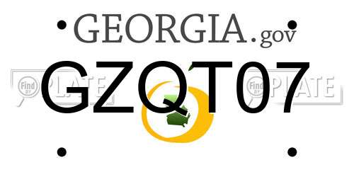 GZQT07 Georgia License Plate