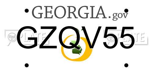 GZQV55 Georgia License Plate