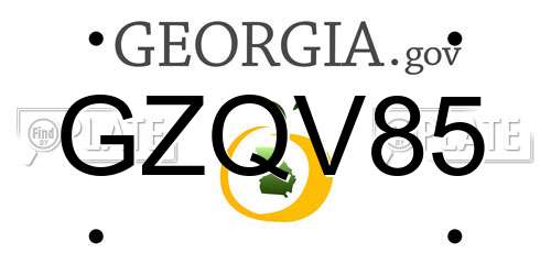 GZQV85 Georgia License Plate