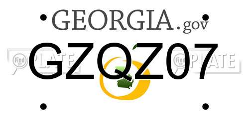 GZQZ07 Georgia License Plate