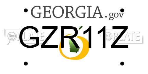 GZR11Z Georgia License Plate