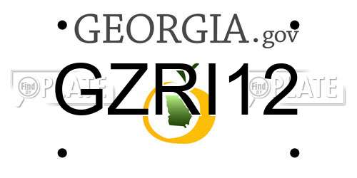 GZRI12 Georgia License Plate