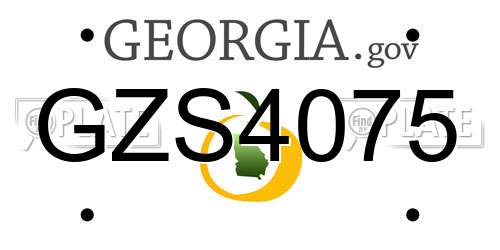 GZS4075 Georgia License Plate